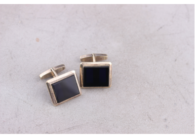 Dark blue glass cufflinks